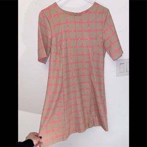 Beige and pink short dress